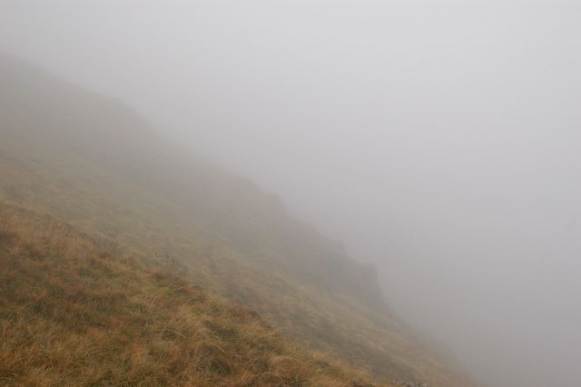 Fells in mist