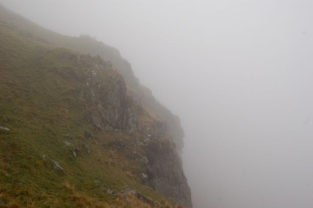 Fells in mist