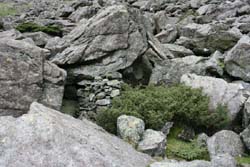 One of the walled shelters