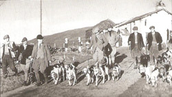 Coniston foxhounds leaving the Inn